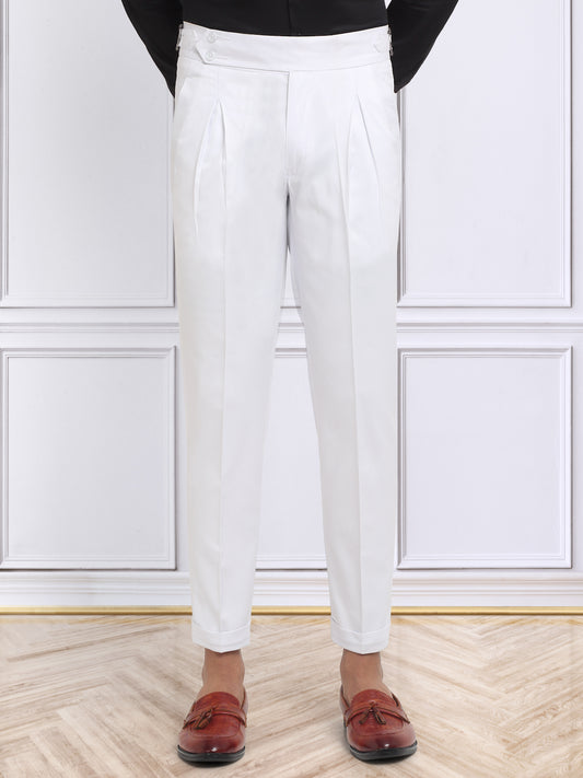 Italian Style Formal Gurkha Pant-White