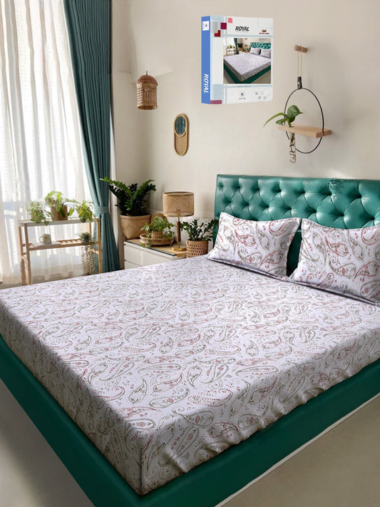 Multi Floral 400 TC Pure Cotton Double Bedsheet in Book Fold Packing