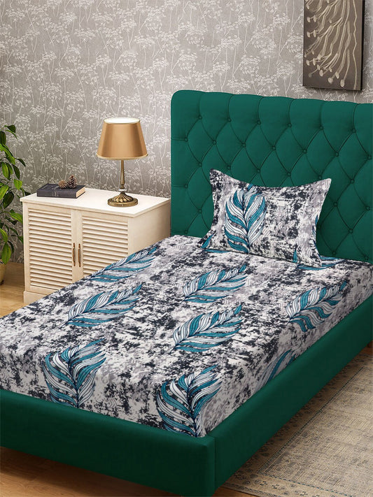 Multi Floral Woolen Single Bedsheet with Pillow Cover