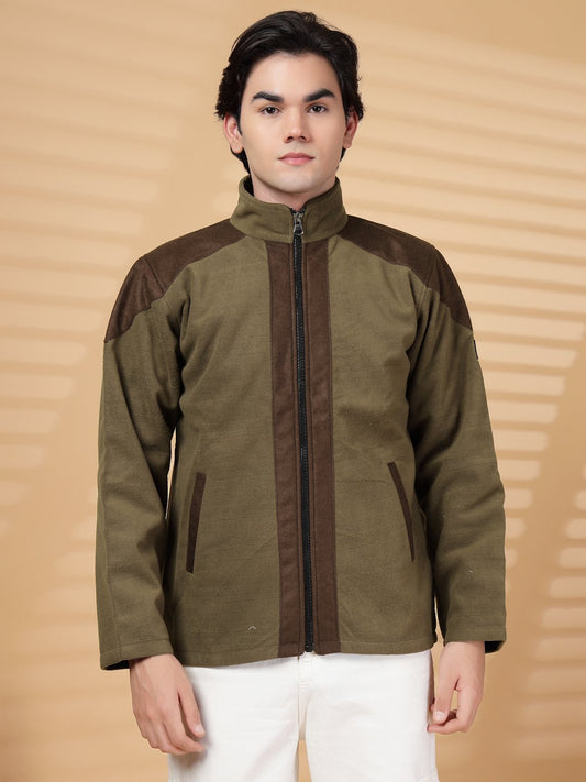Klotthe Men Brown Heavy Winter Bomber Jacket