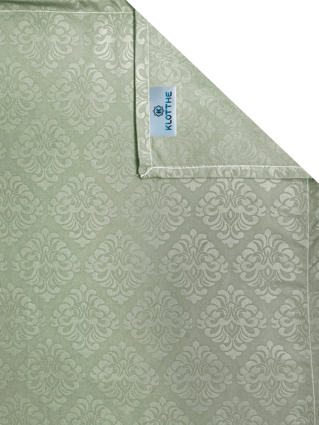 Green Floral Embossed Cotton Blend Double Bedsheet with 2 Pillow Covers