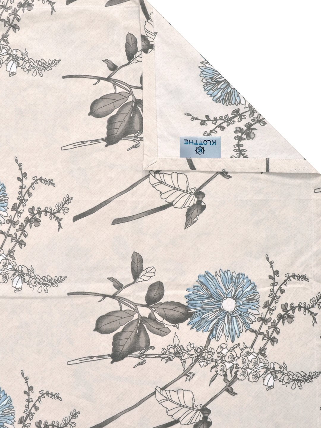 Cream Floral 300 TC Cotton Blend Single Bedsheet with Pillow Cover