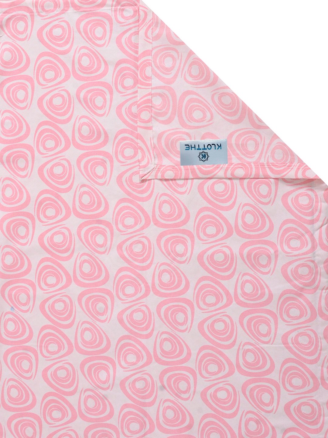 Pink Abstract 300 TC Cotton Blend Single Bedsheet with Pillow Cover