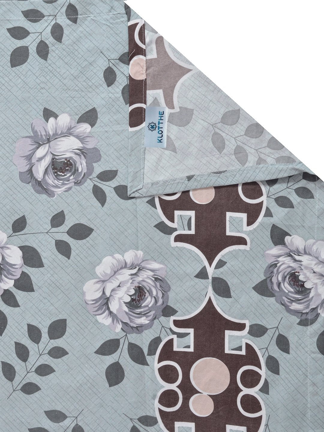Multi Geometric 300 TC Cotton Blend Single Bedsheet with 2 Pillow Covers