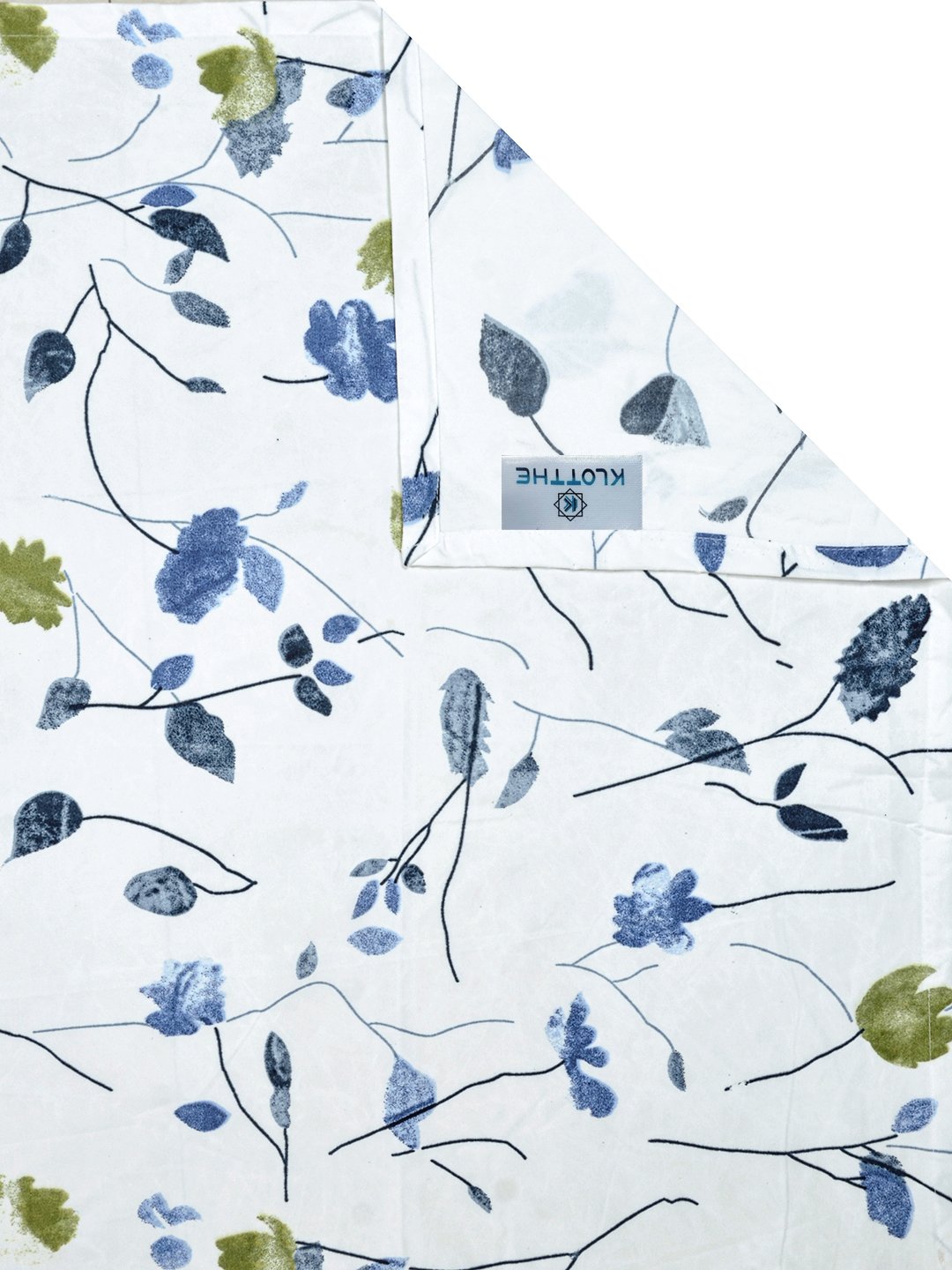 White Floral 300 TC Cotton Blend Single Bedsheet with Pillow Cover