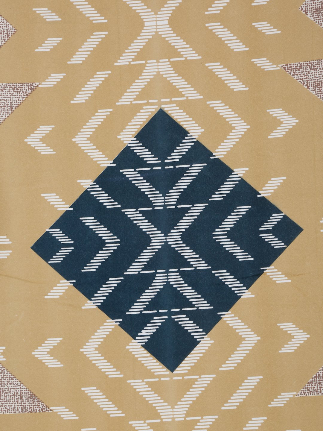 Multi Geometric 300 TC Cotton Blend Fitted Single Bedsheet with Pillow Cover