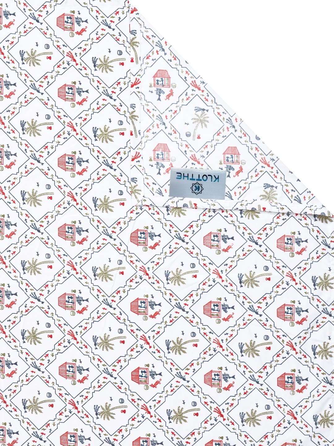 White Floral 300 TC Cotton Blend Single Bedsheet with Pillow Cover