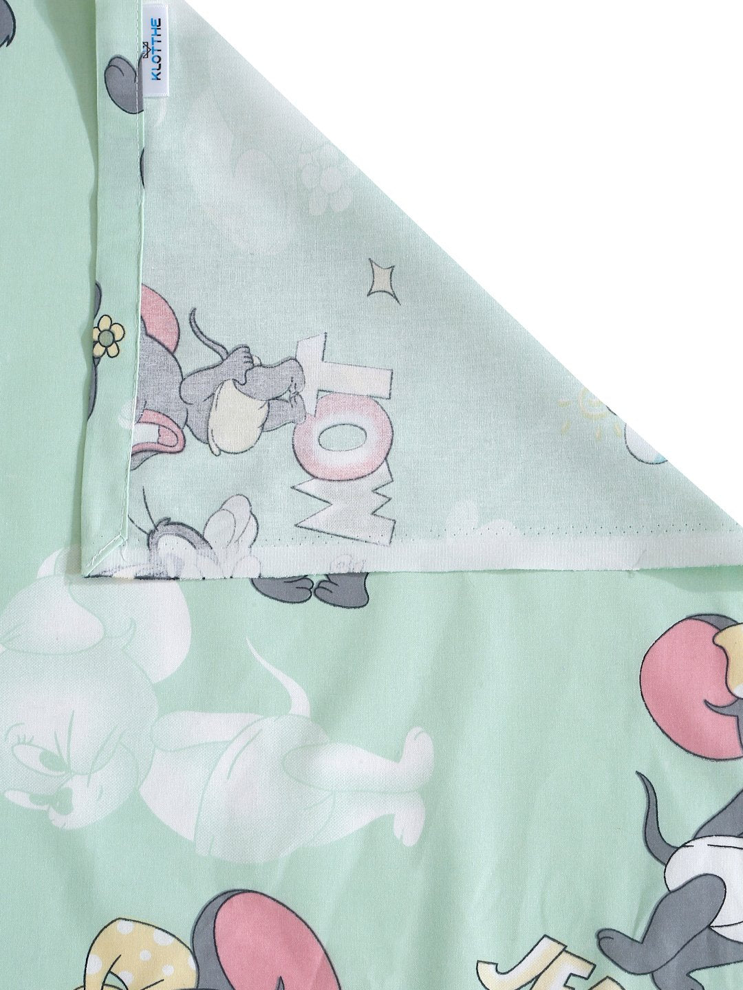 Green Cartoon Characters 400 TC Pure Cotton Double Bedsheet with 2 Pillow Covers