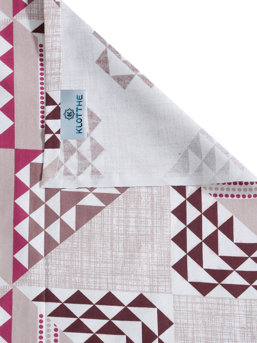 Pink Geometric 400 TC Pure Cotton Double Bedsheet with 2 Pillow Covers