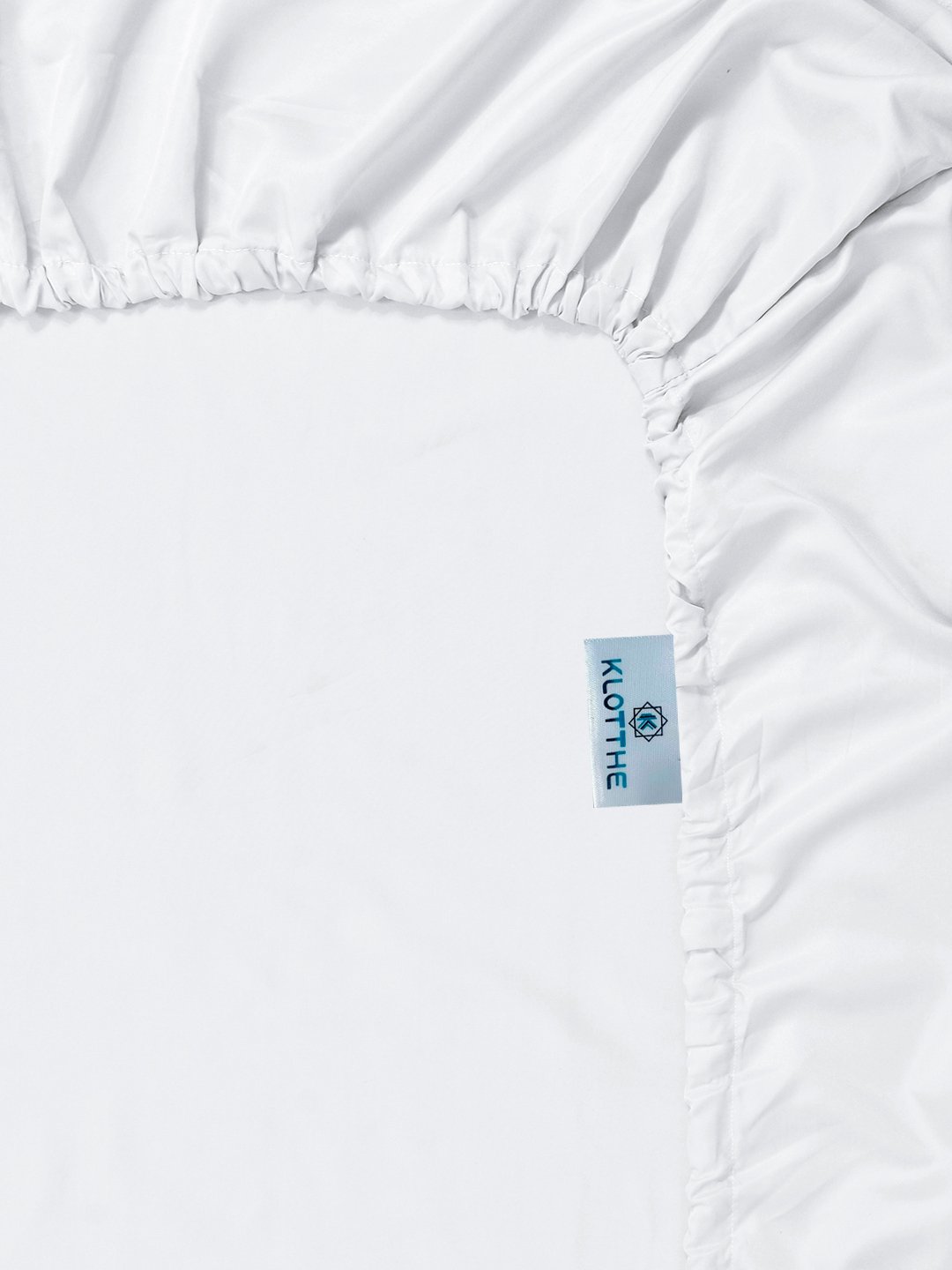 White Solid 400 TC Satin Fitted Super King Double Bedsheet with 2 Pillow Covers & 2 Cushion Covers