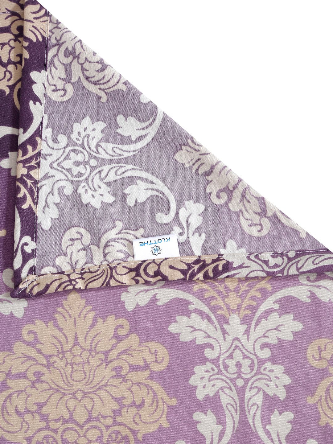 Purple Floral 300 TC Cotton Blend Double Bedsheet with 2 Pillow Covers
