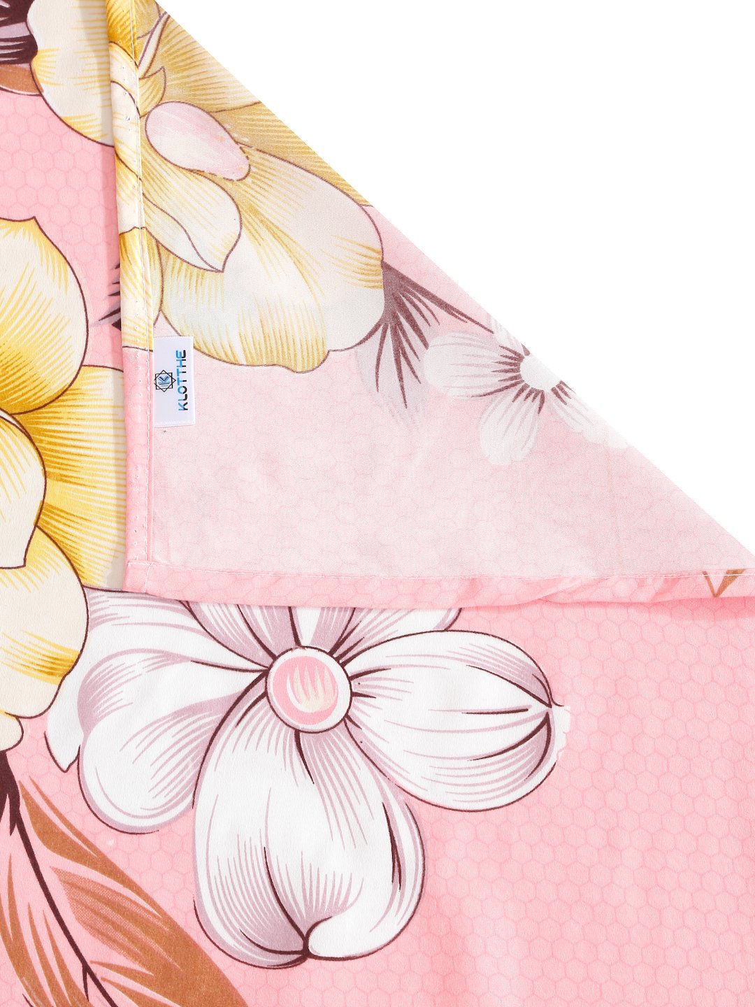 Pink Floral 300 TC Cotton Blend Single Bedsheet with Pillow Cover