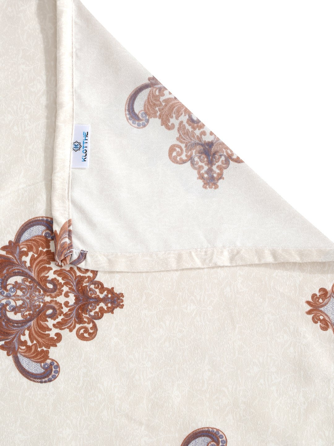 Cream Floral 300 TC Cotton Blend Double Bedsheet with 2 Pillow Covers