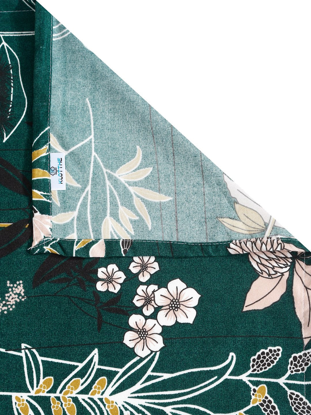 Green Floral 300 TC Cotton Blend Single Bedsheet with Pillow Cover