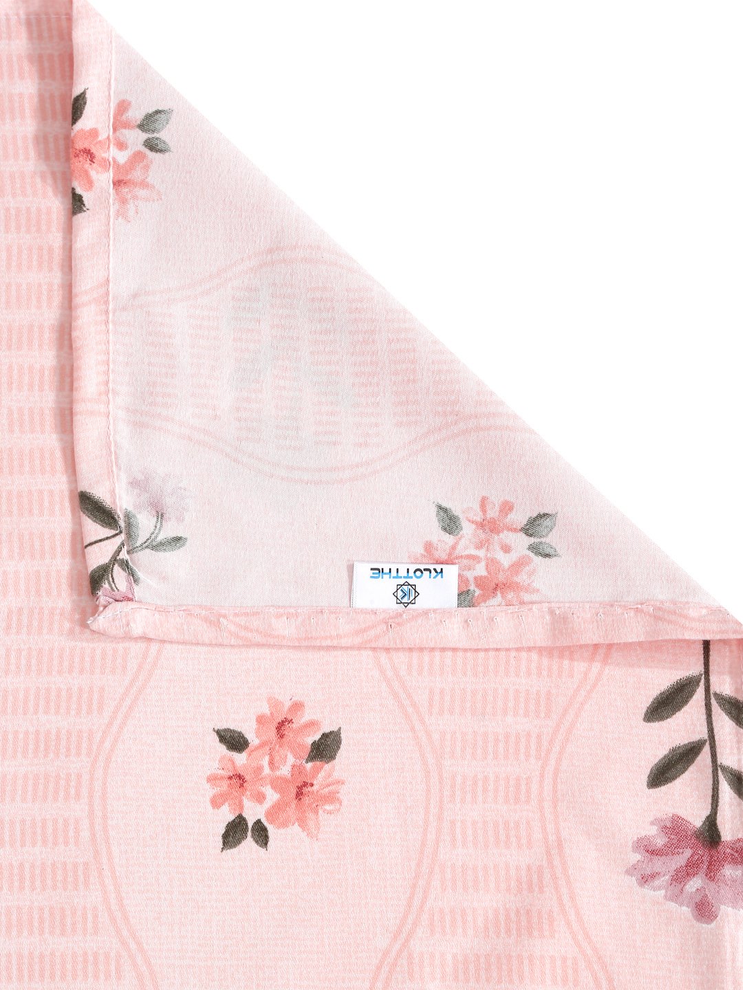 Pink Floral 300 TC Cotton Blend Single Bedsheet with Pillow Cover