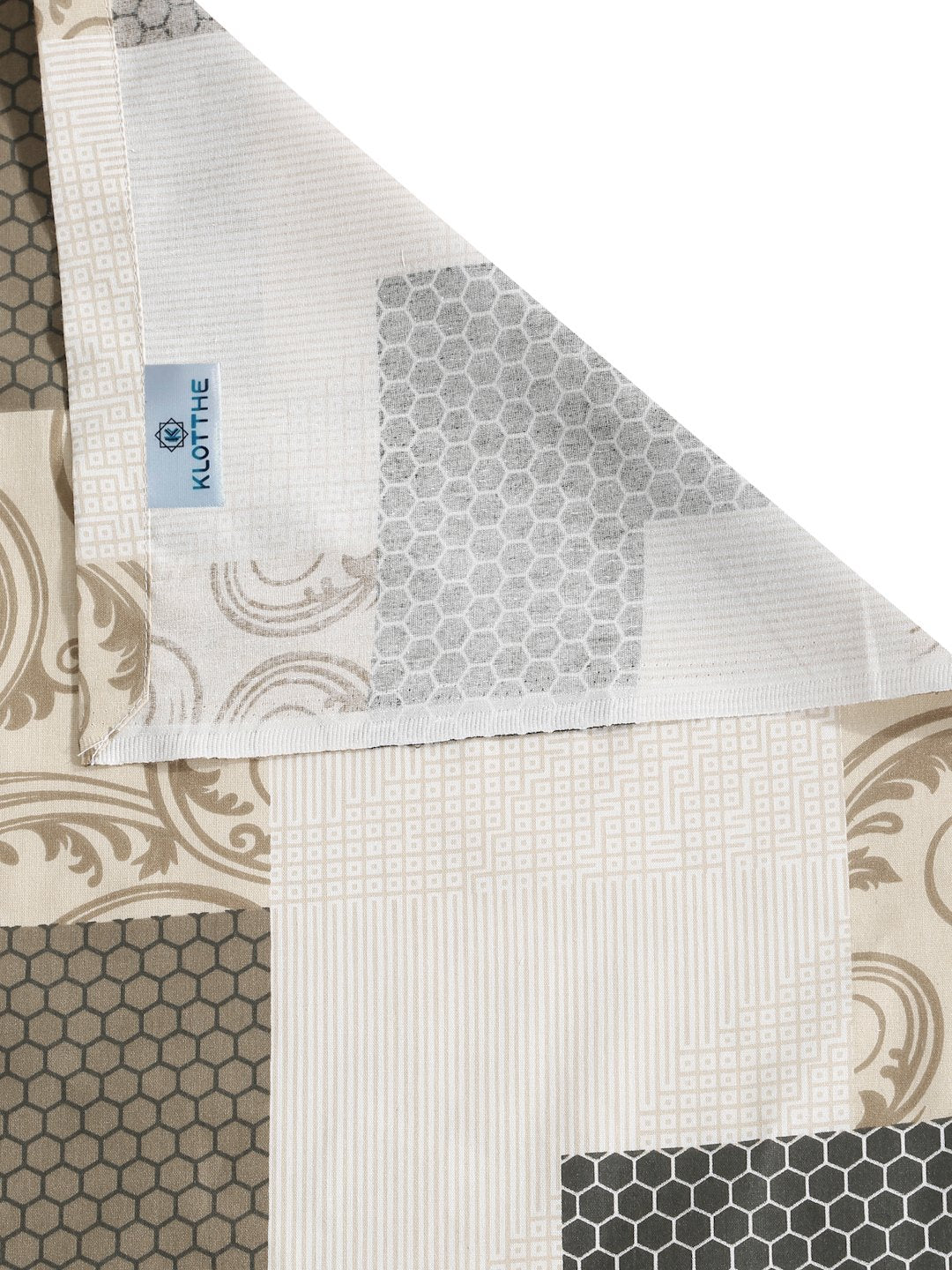 Multi Geometric 400 TC Pure Cotton Double Bedsheet with 2 Pillow Covers