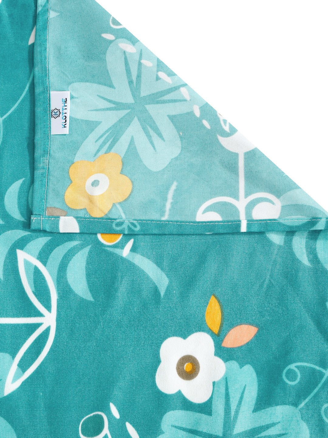 Green Floral 300 TC Cotton Blend Double Bedsheet with 2 Pillow Covers