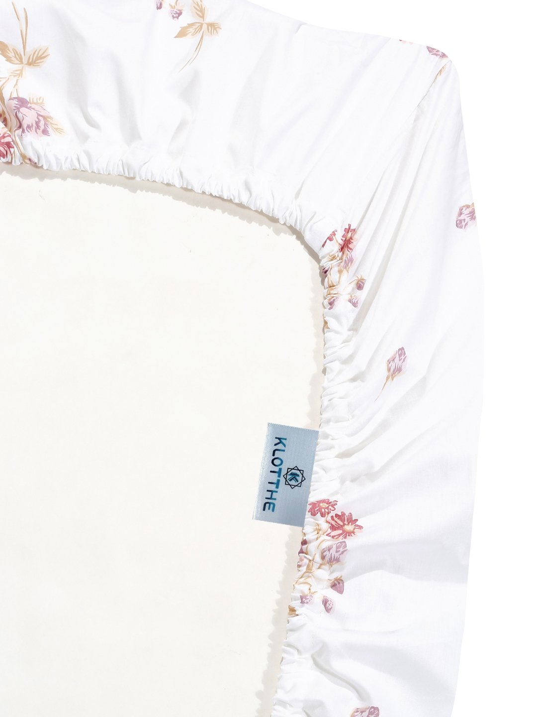 White Floral 400 TC Pure Cotton Super King Double Bedsheet with 2 Pillow Covers