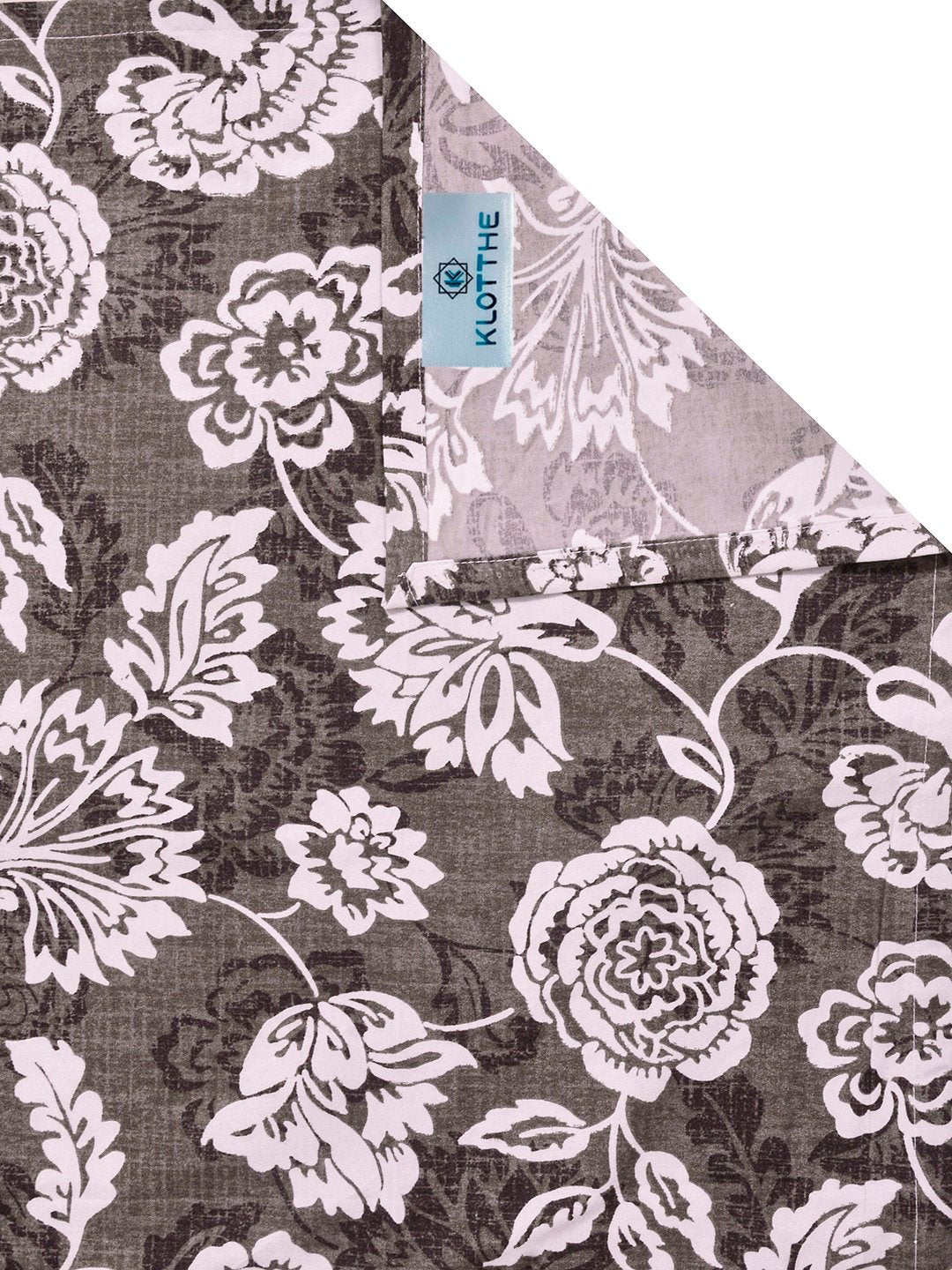 Brown Floral Cotton Blend Single Bedsheet with Pillow Cover