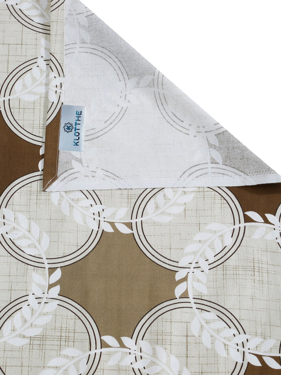 Beige Geometric 400 TC Pure Cotton Double Bedsheet with 2 Pillow Covers