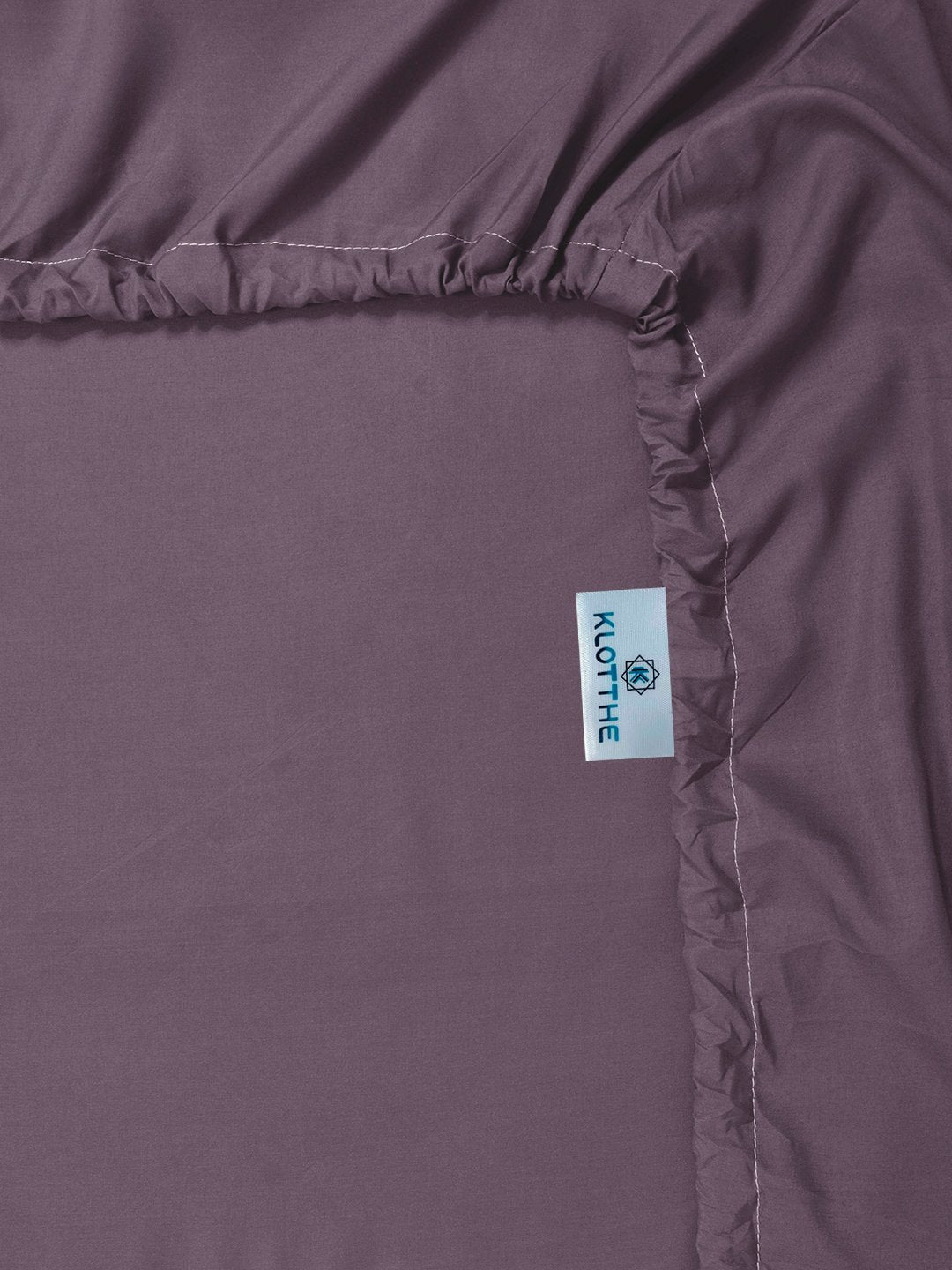 Purple Solid 400 TC Satin Fitted Super King Double Bedsheet with 2 Pillow Covers & 2 Cushion Covers