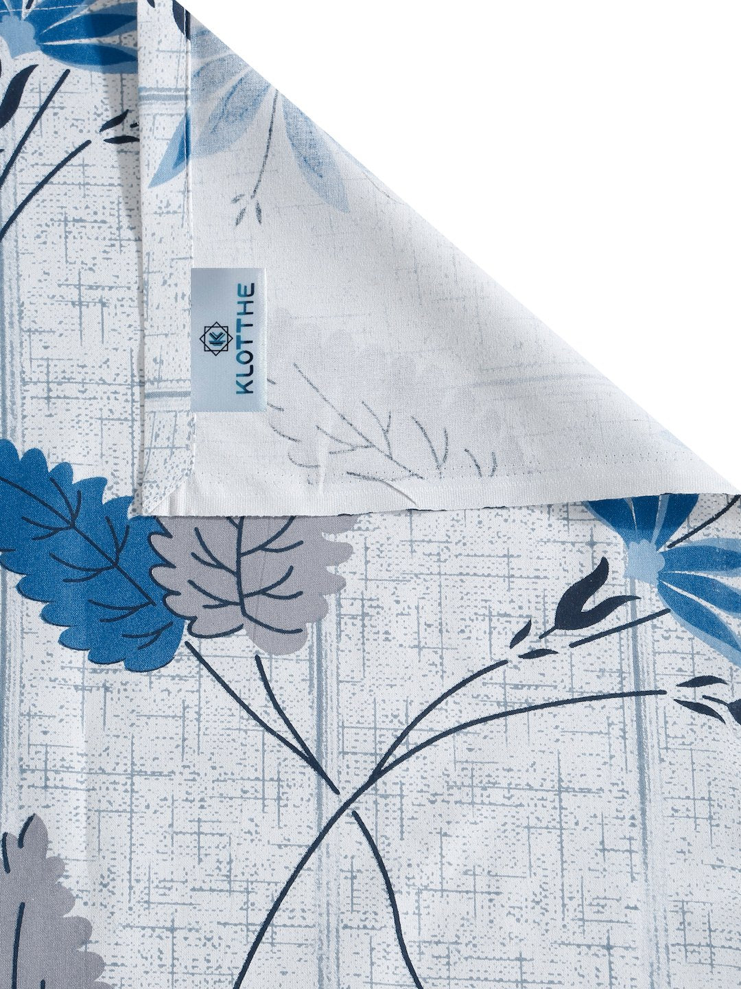 Blue Floral 400 TC Pure Cotton Double Bedsheet with 2 Pillow Covers