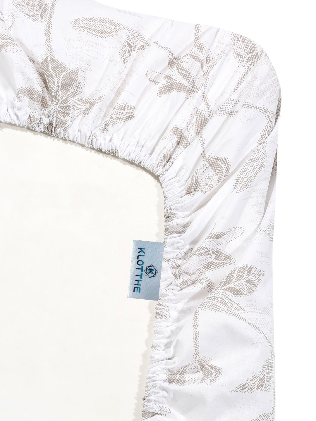 White Floral 400 TC Pure Cotton Super King Double Bedsheet with 2 Pillow Covers