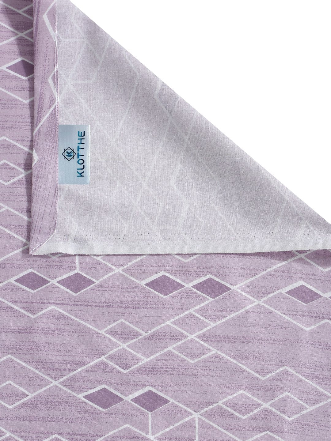 Purple Geometric 400 TC Pure Cotton Super King Double Bedsheet with 2 Pillow Covers