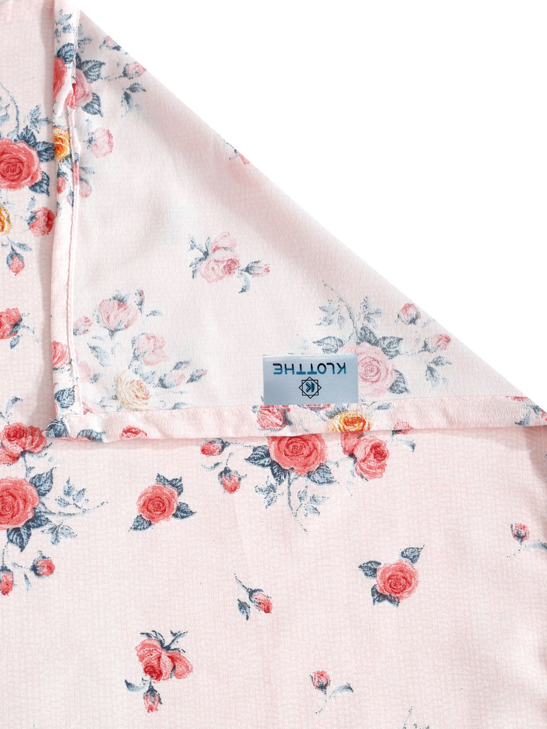Pink Floral 300 TC Cotton Blend Double Bedsheet with 2 Pillow Covers