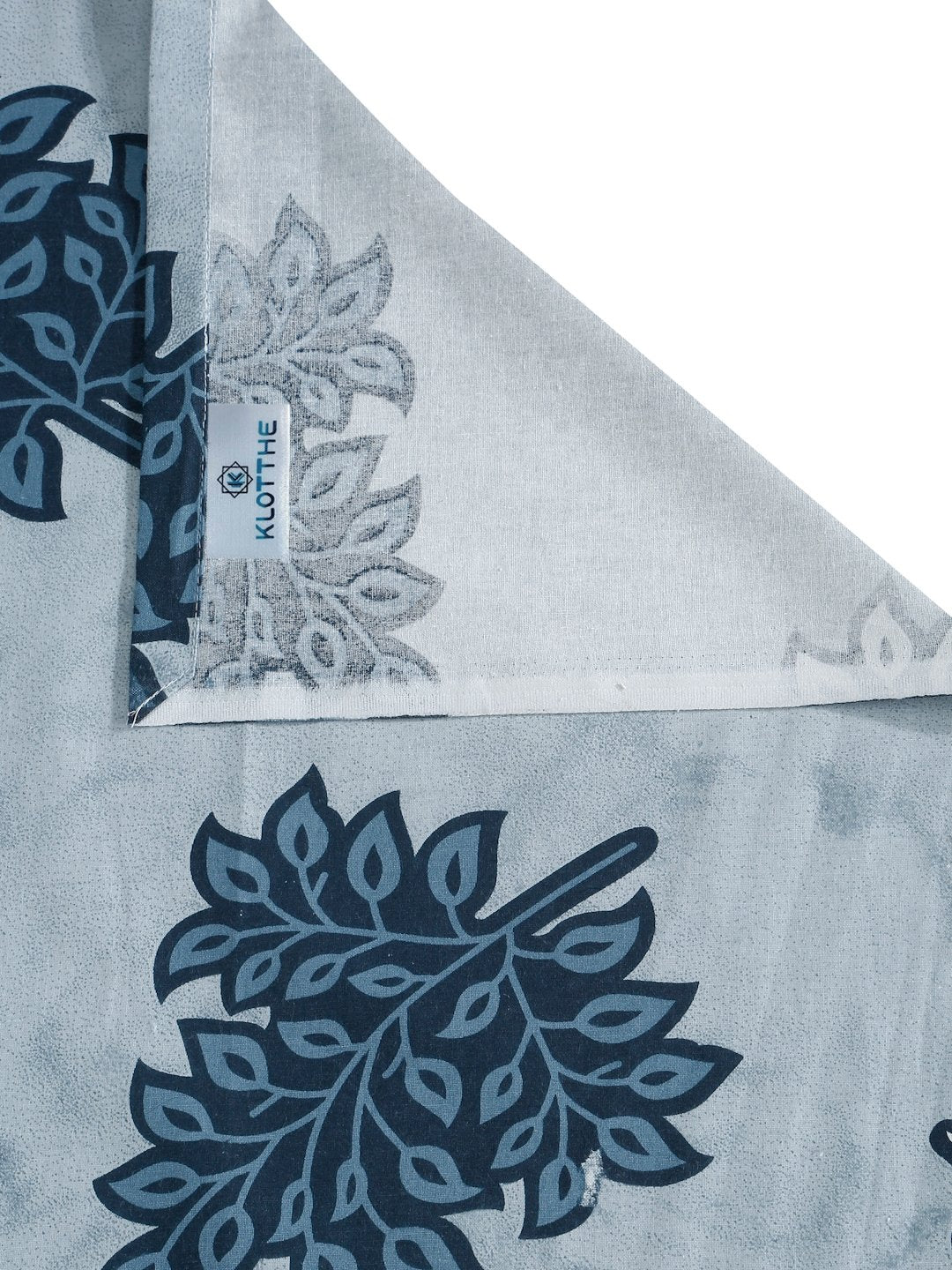 Blue Floral 400 TC Pure Cotton Double Bedsheet with 2 Pillow Covers
