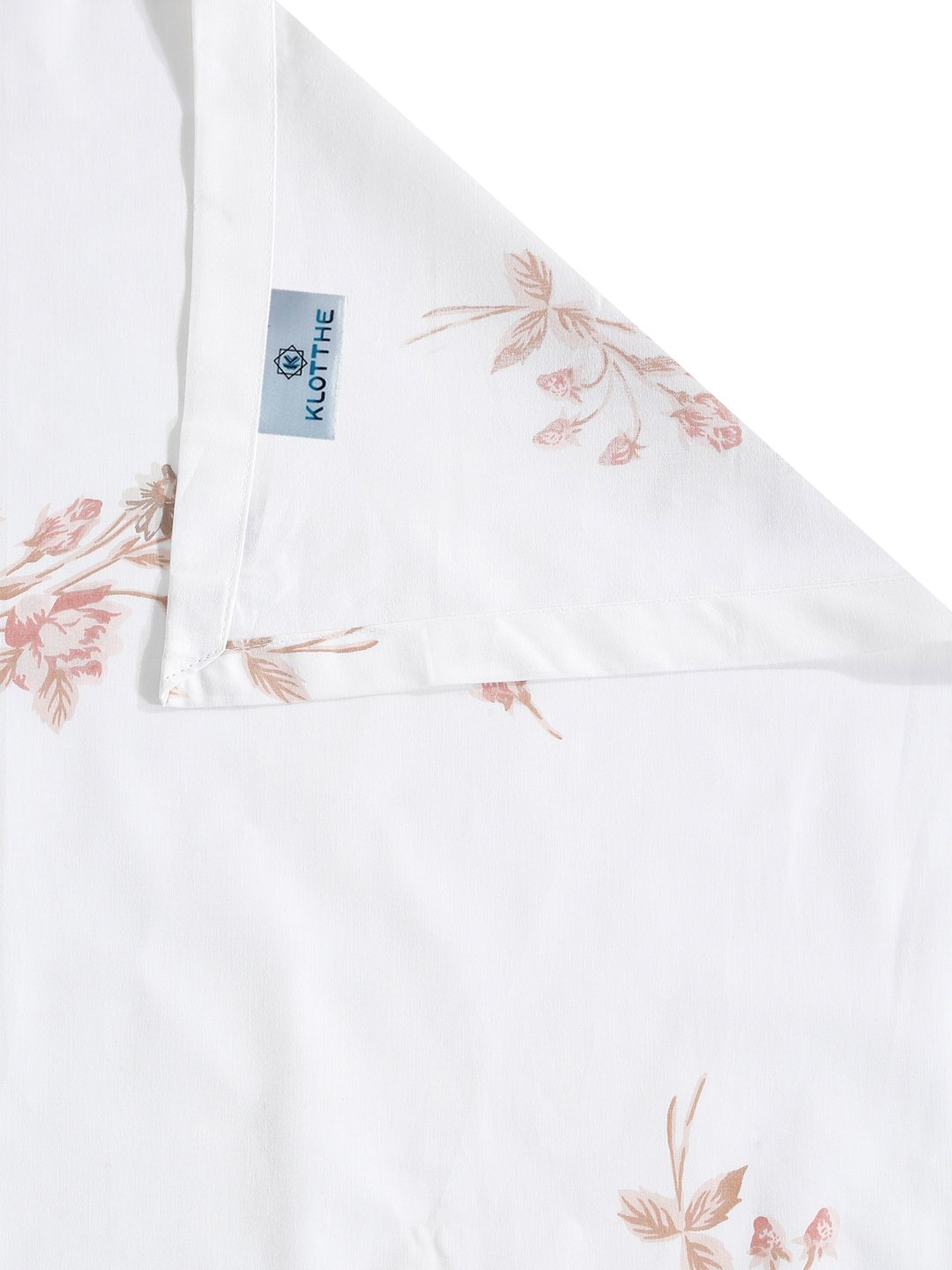 White Floral 400 TC Pure Cotton Super King Double Bedsheet with 2 Pillow Covers