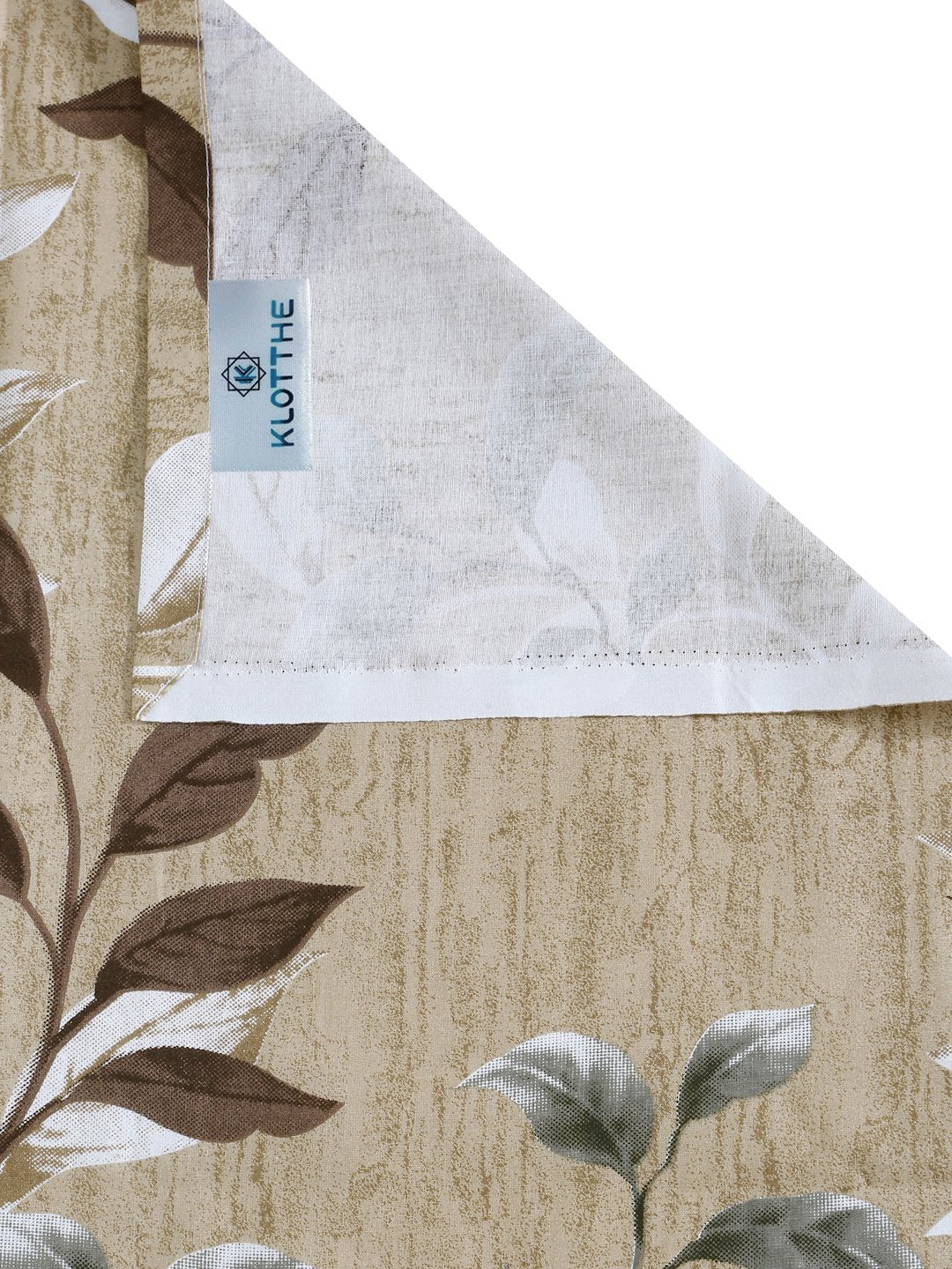 Beige Floral 400 TC Pure Cotton Double Bedsheet with 2 Pillow Covers