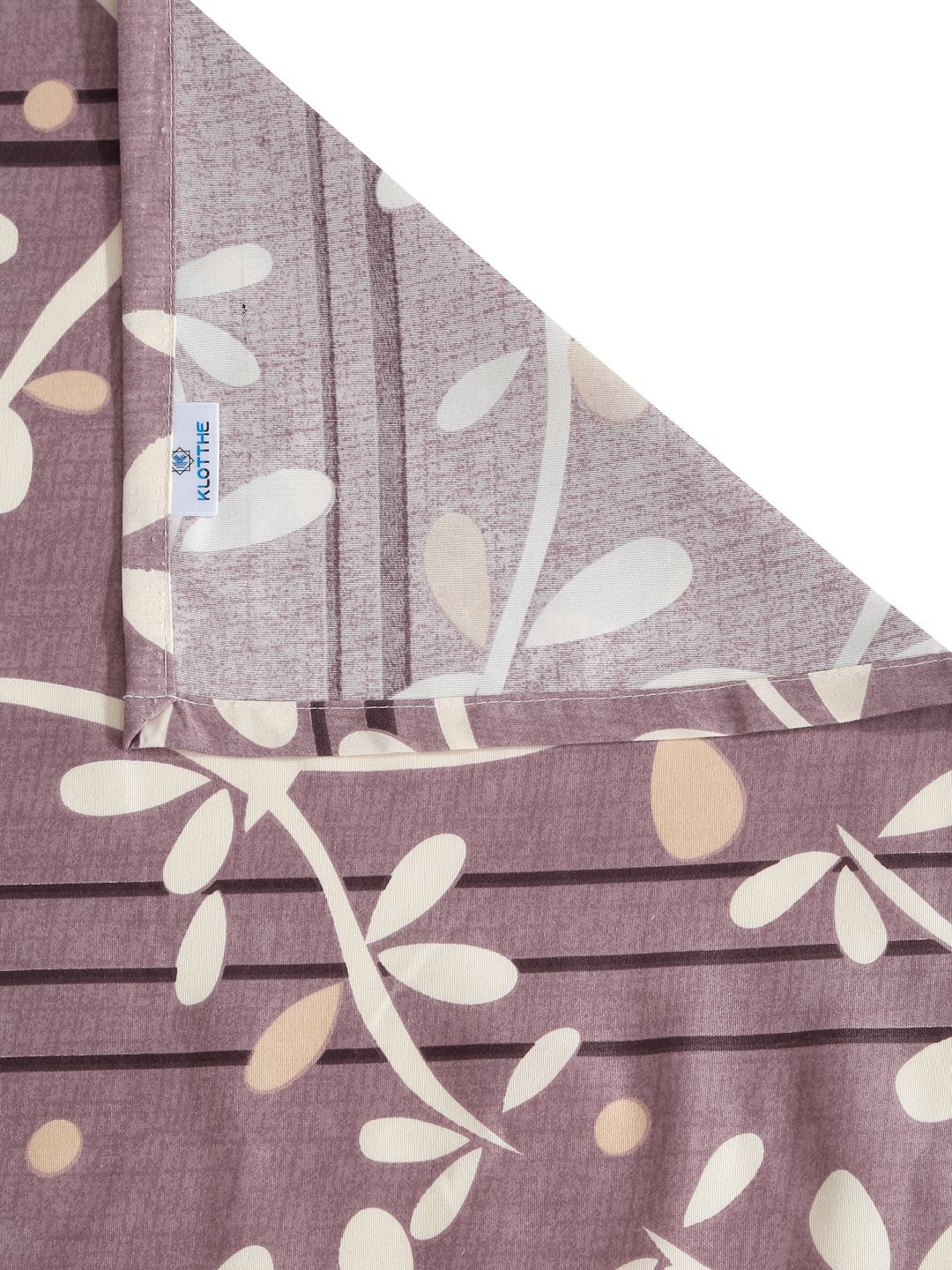 Purple Floral 300 TC Cotton Blend Single Bedsheet with Pillow Cover