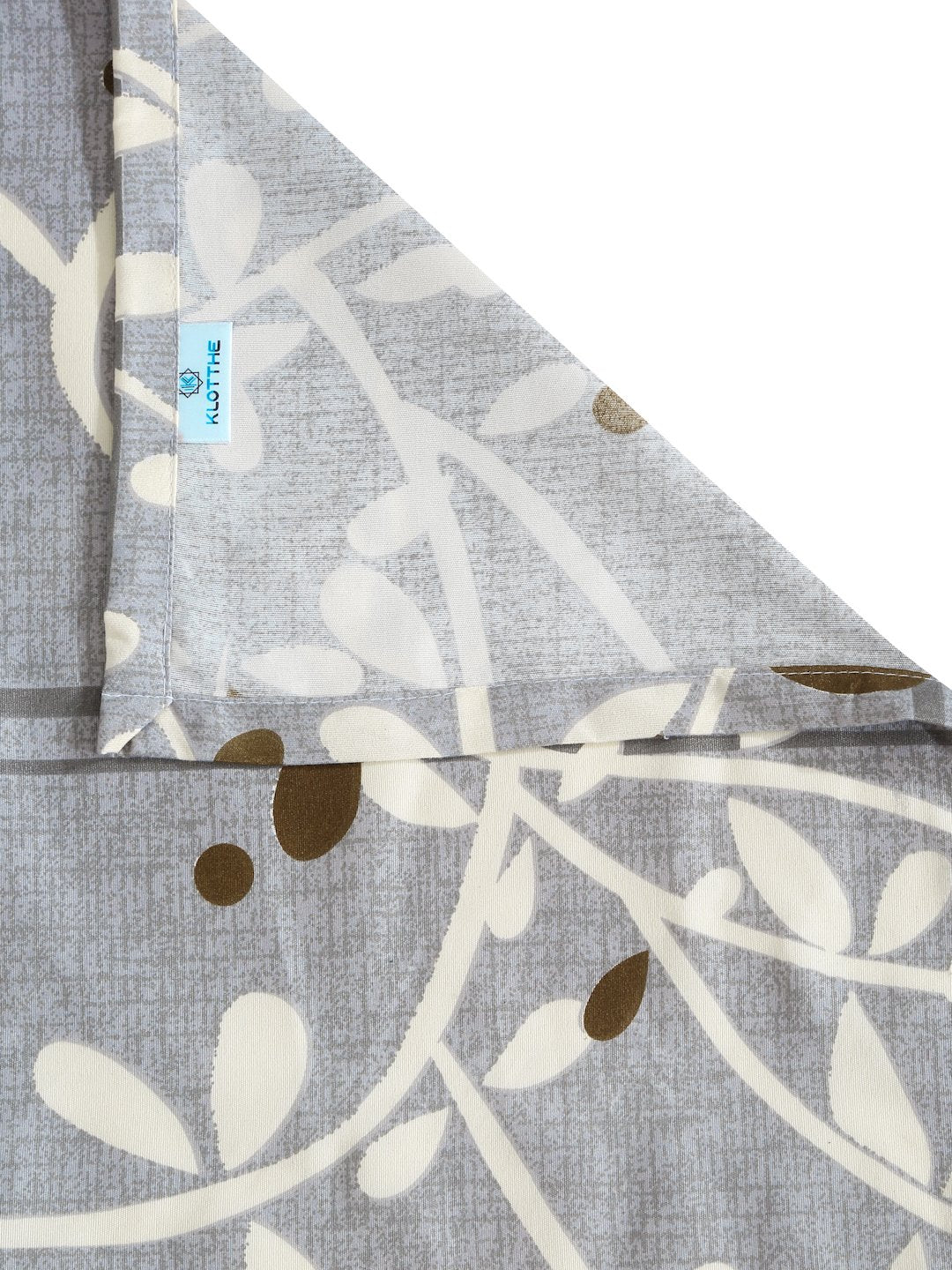 Grey Floral 300 TC Cotton Blend Single Bedsheet with Pillow Cover