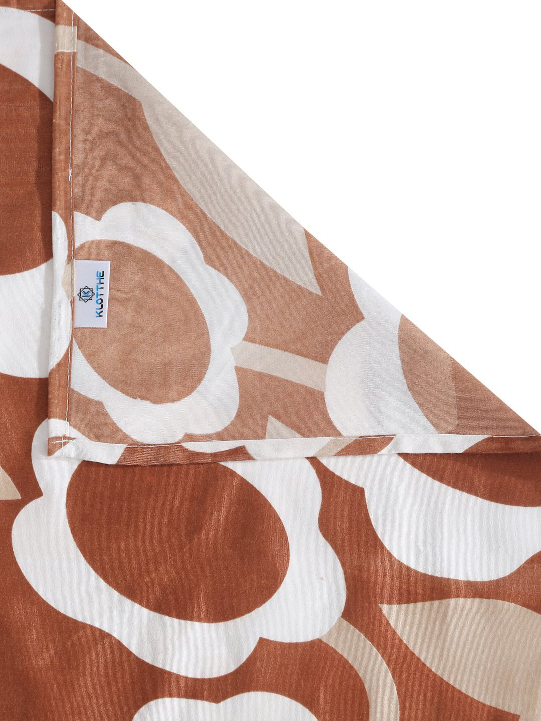 Rust Floral 300 TC Cotton Blend Single Bedsheet with Pillow Cover