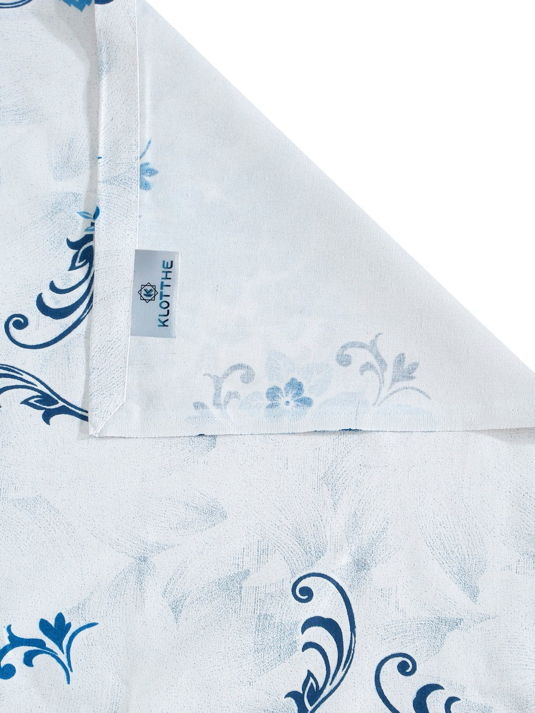 Blue Floral 400 TC Pure Cotton Double Bedsheet with 2 Pillow Covers