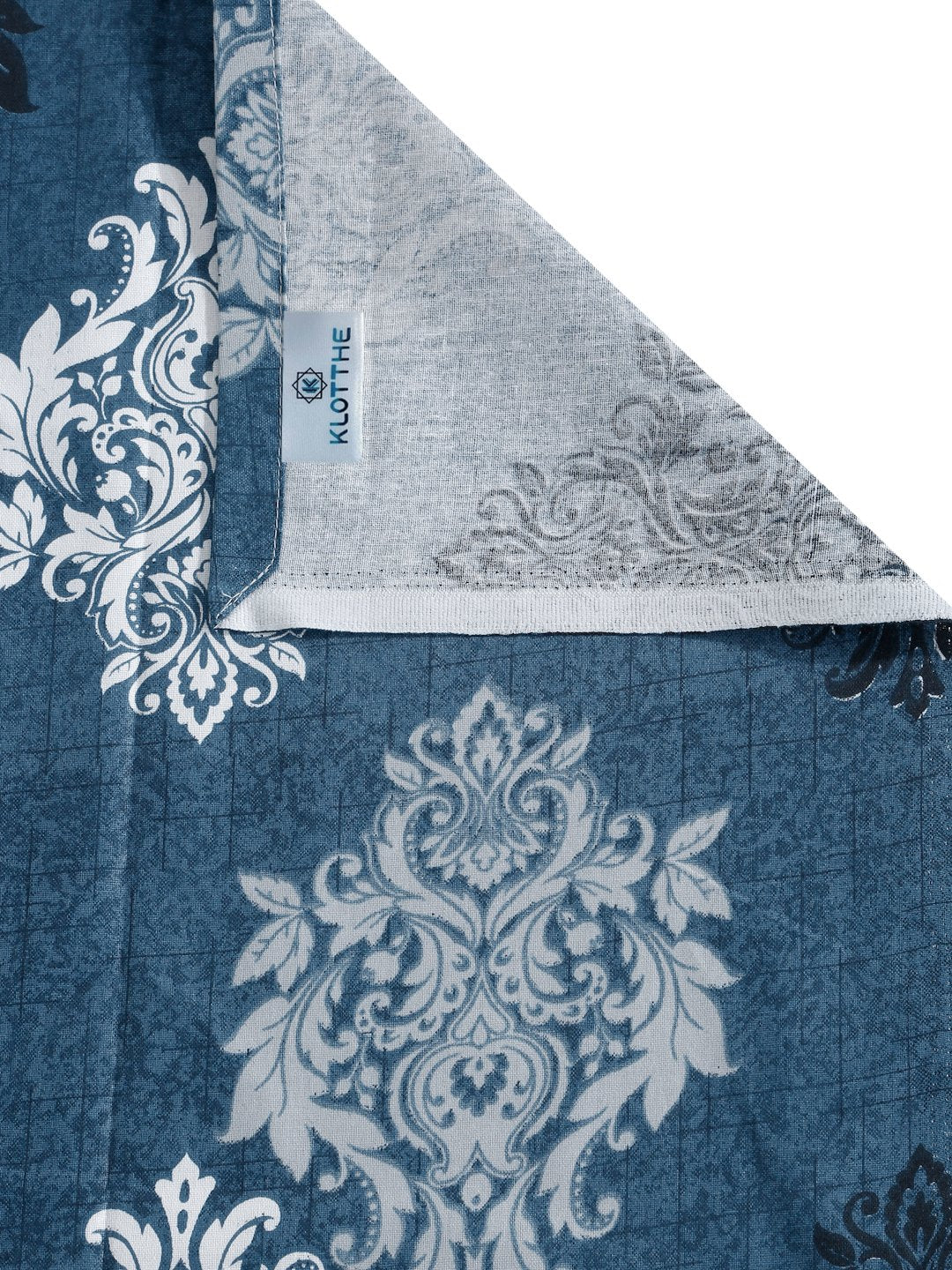 Blue Floral 400 TC Pure Cotton Double Bedsheet with 2 Pillow Covers