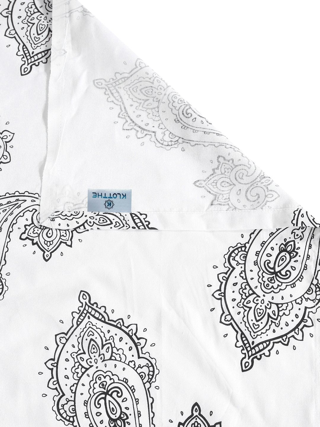 OffWhite Ethnic Motifs 400 TC Pure Cotton Super King Double Bedsheet with 4 Pillow Covers