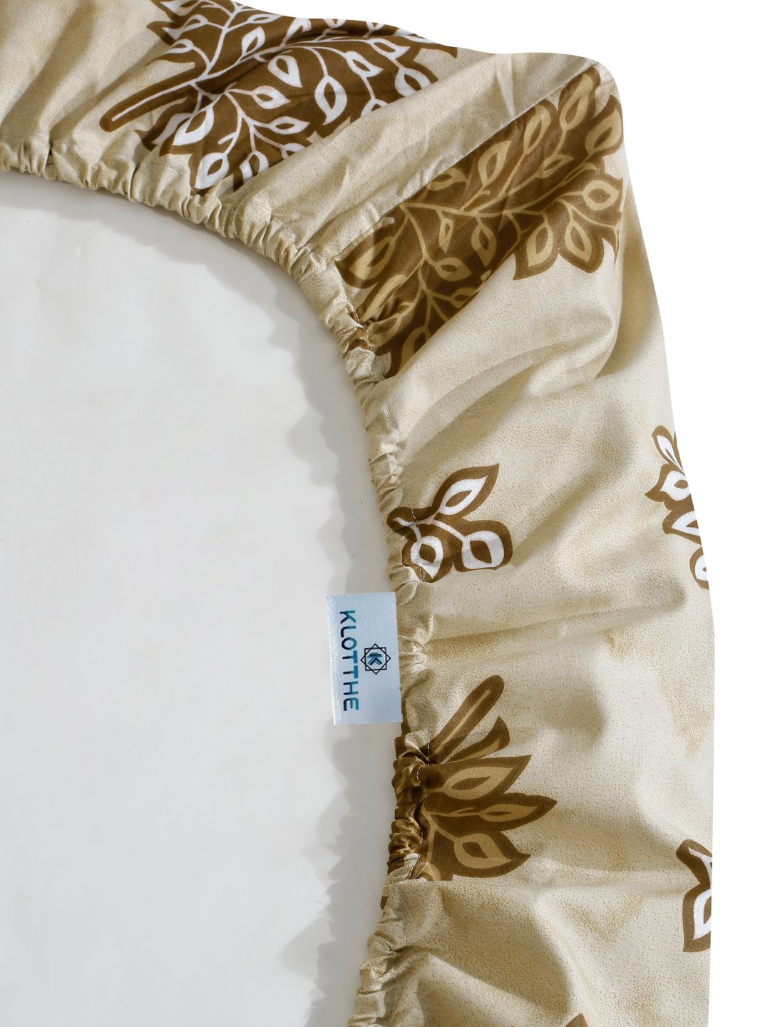 Yellow Floral 400 TC Pure Cotton Fitted Double Bedsheet with 2 Pillow Covers