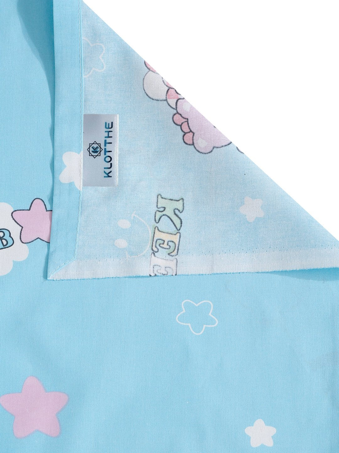 SkyBlue Cartoon Characters 400 TC Pure Cotton Double Bedsheet with 2 Pillow Covers