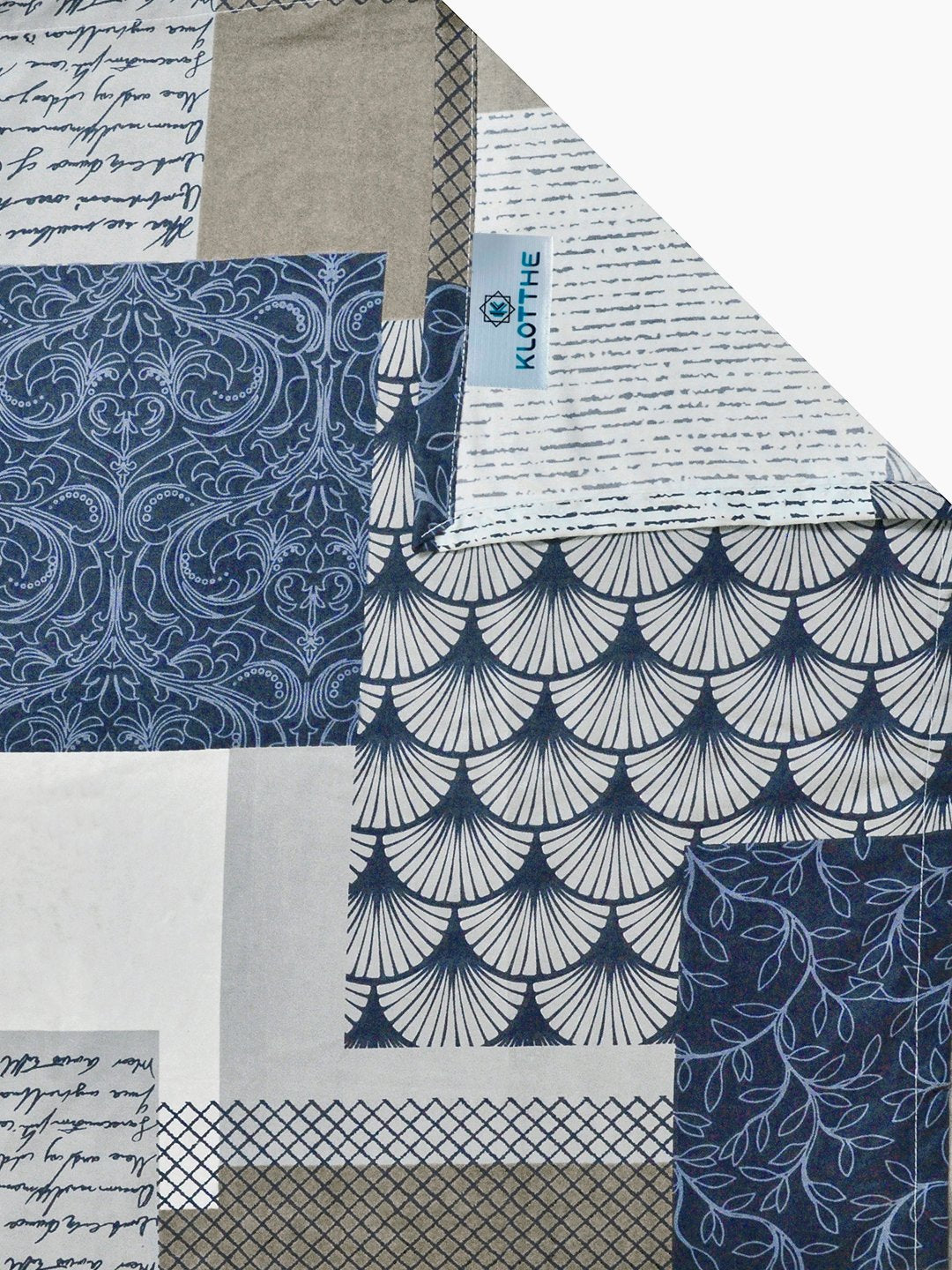 Multi Geometric Cotton Blend Single Bedsheet with Pillow Cover