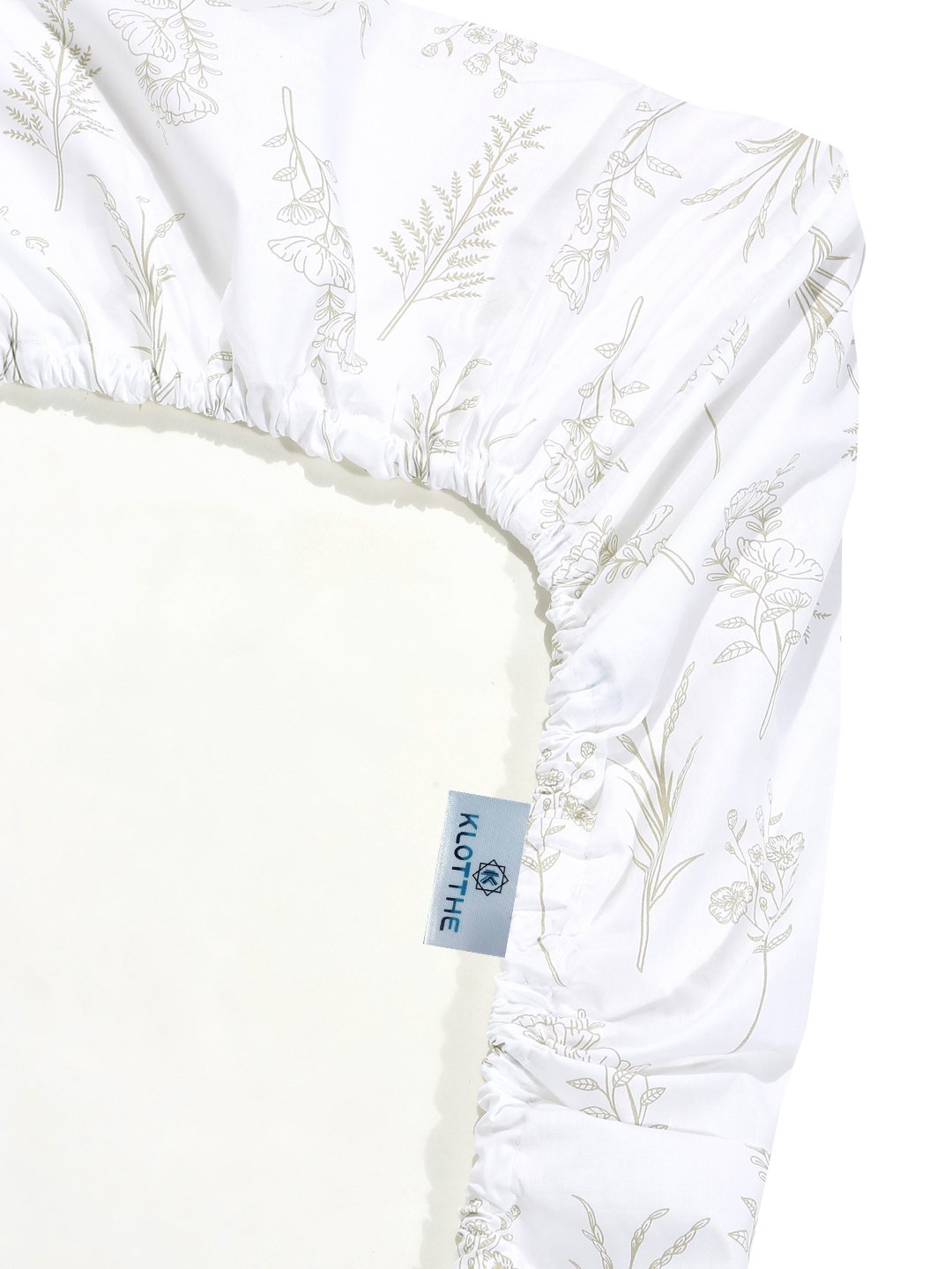 White Floral 400 TC Pure Cotton Super King Double Bedsheet with 2 Pillow Covers