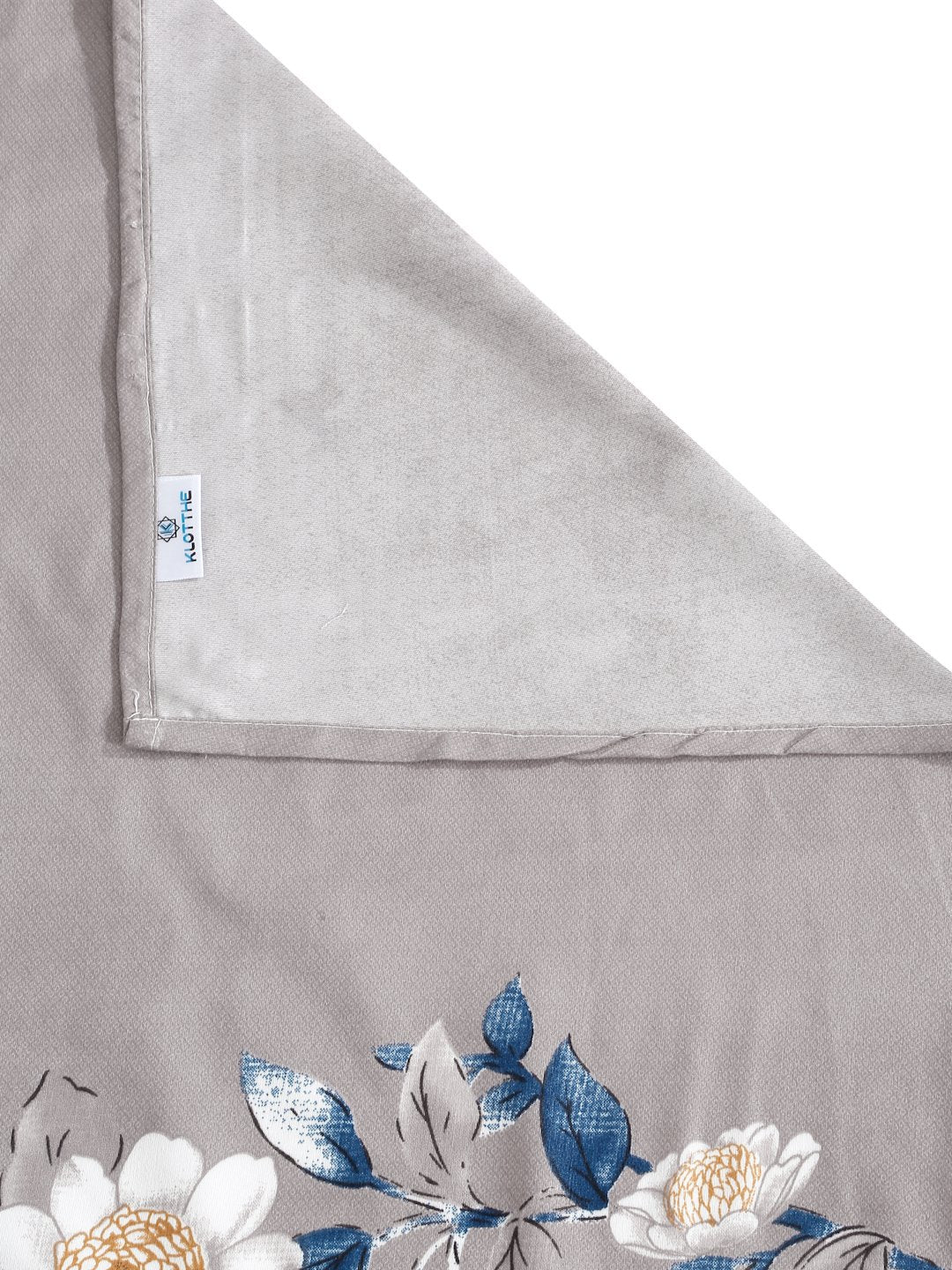 Grey Floral 300 TC Cotton Blend Single Bedsheet with Pillow Cover