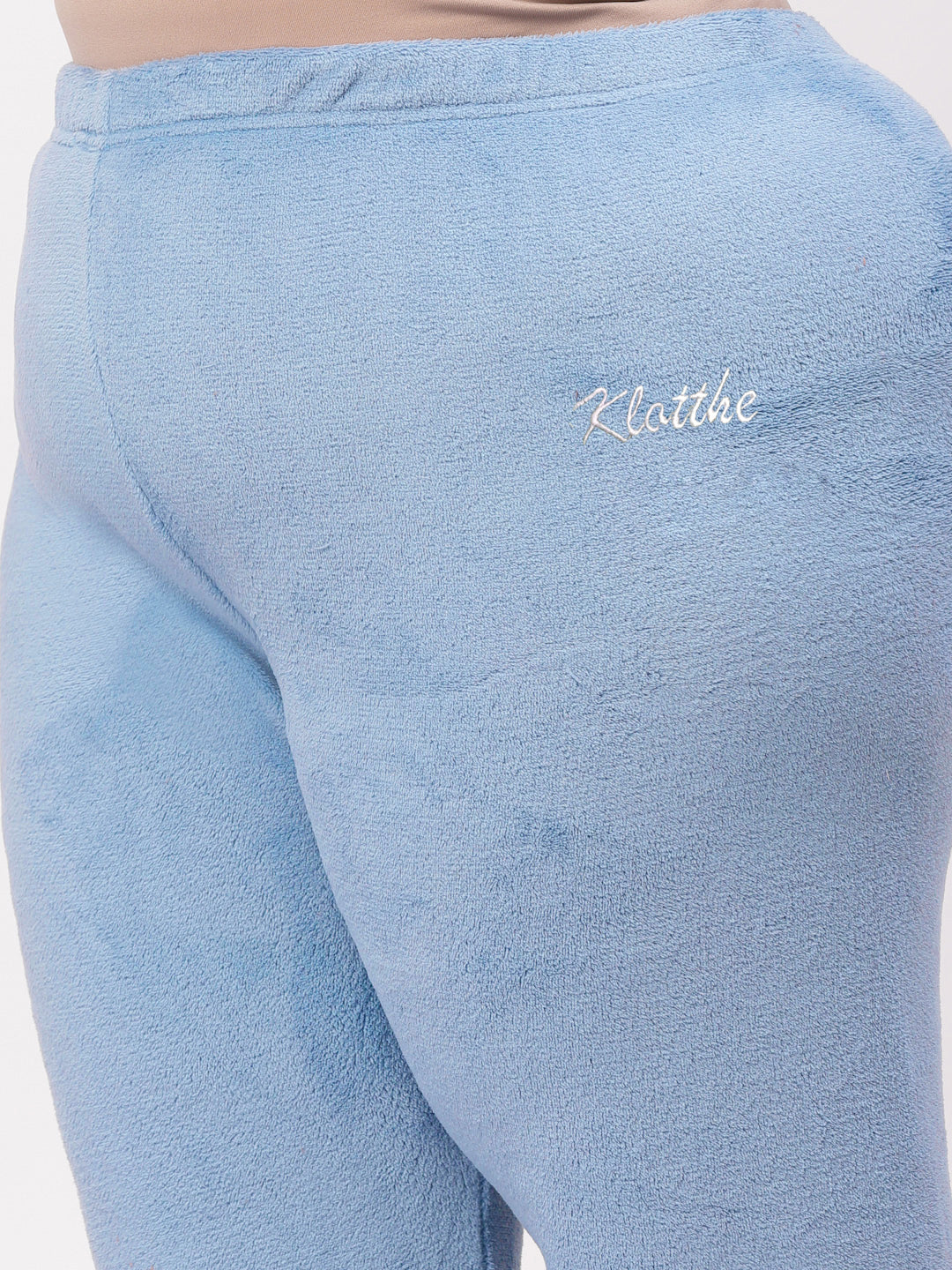 Klotthe Women Blue Wool Blend Solid Night Suit