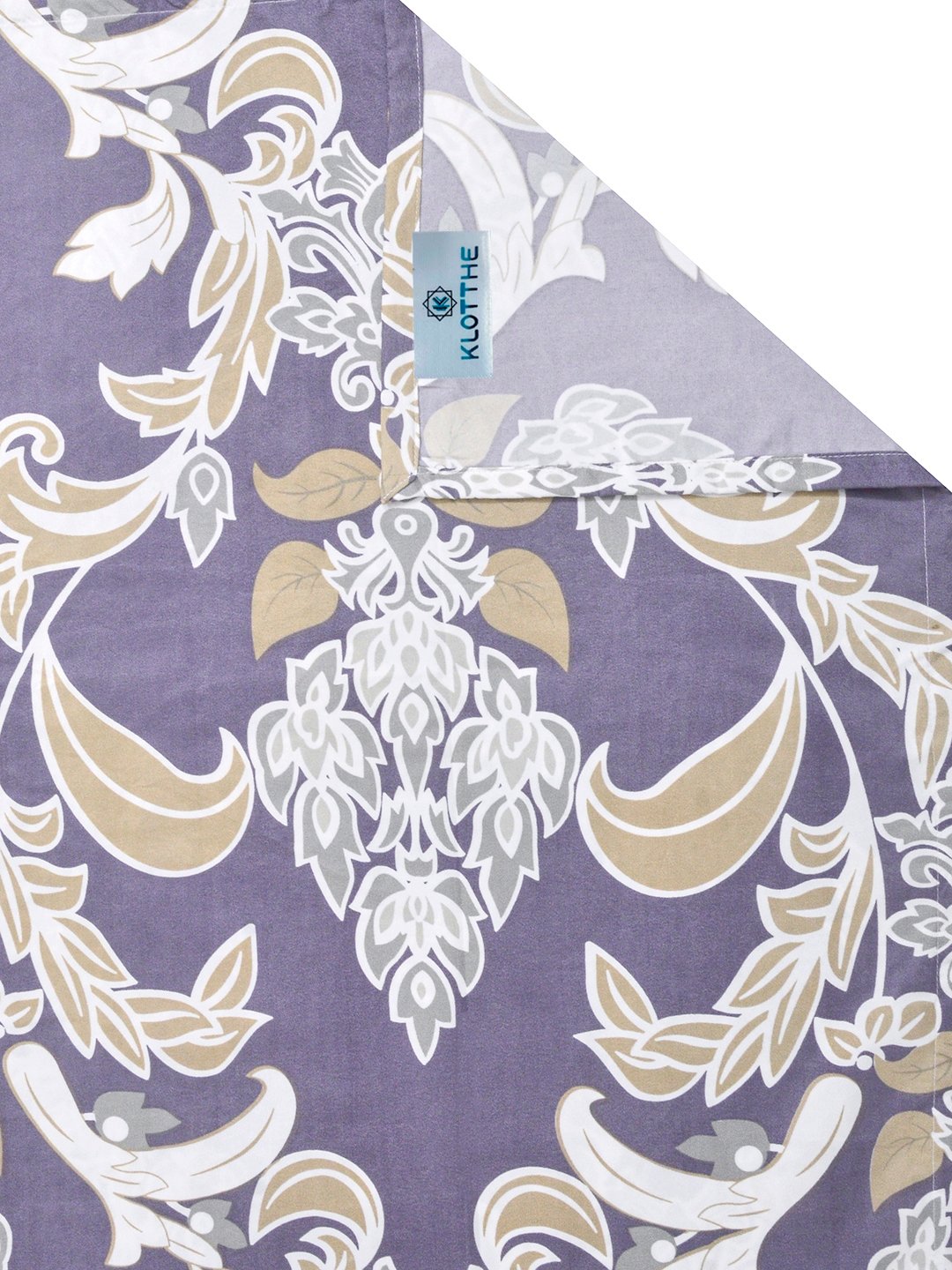Purple Floral Cotton Blend Single Bedsheet with Pillow Cover
