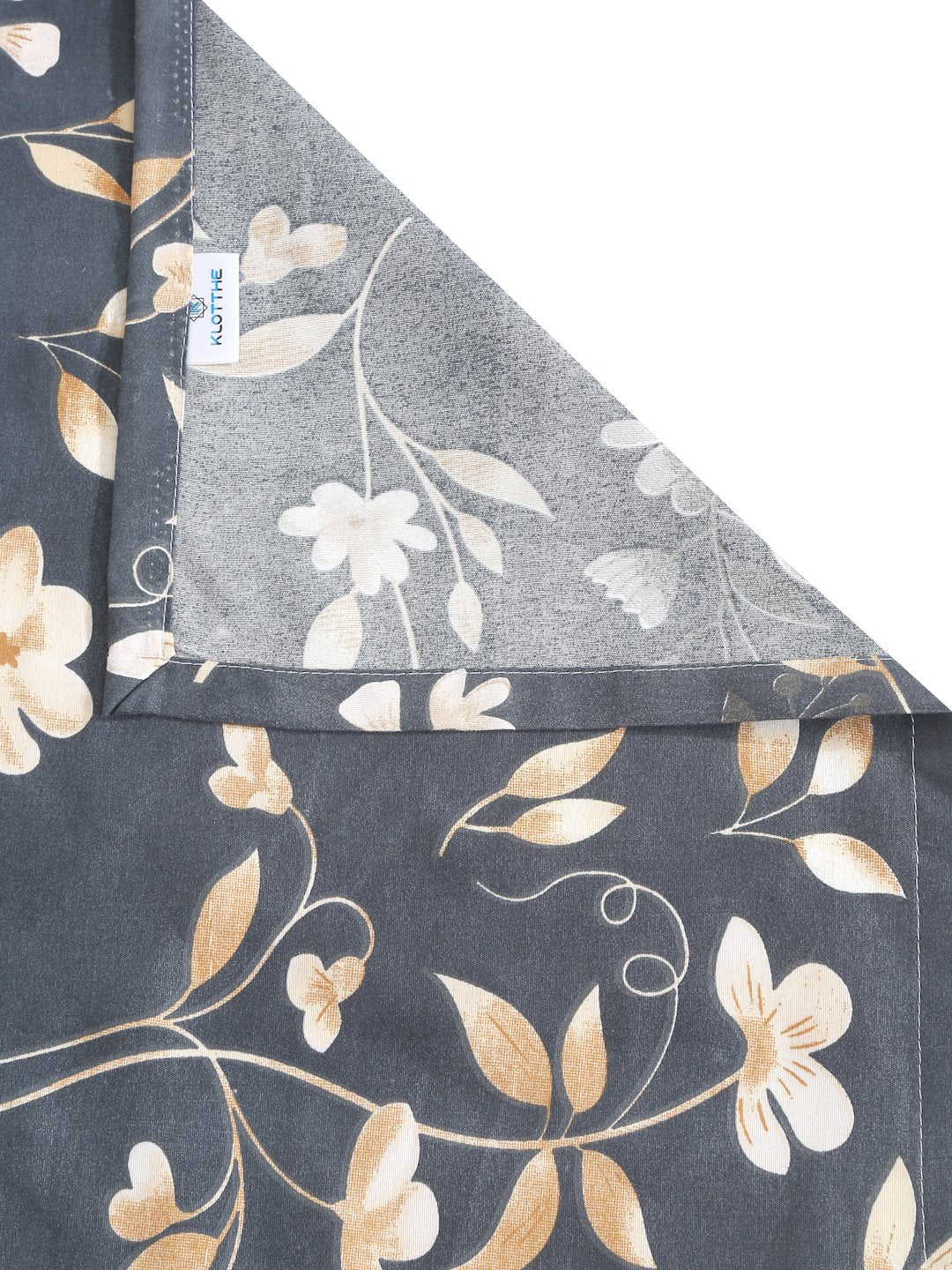 Grey Floral 300 TC Cotton Blend Single Bedsheet with Pillow Cover