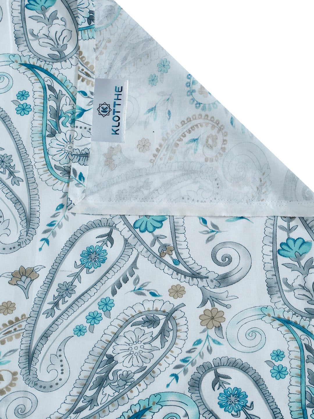 Blue Floral 400 TC Pure Cotton Double Bedsheet with 2 Pillow Covers