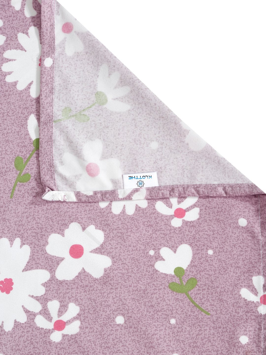 Purple Floral 300 TC Cotton Blend Single Bedsheet with Pillow Cover