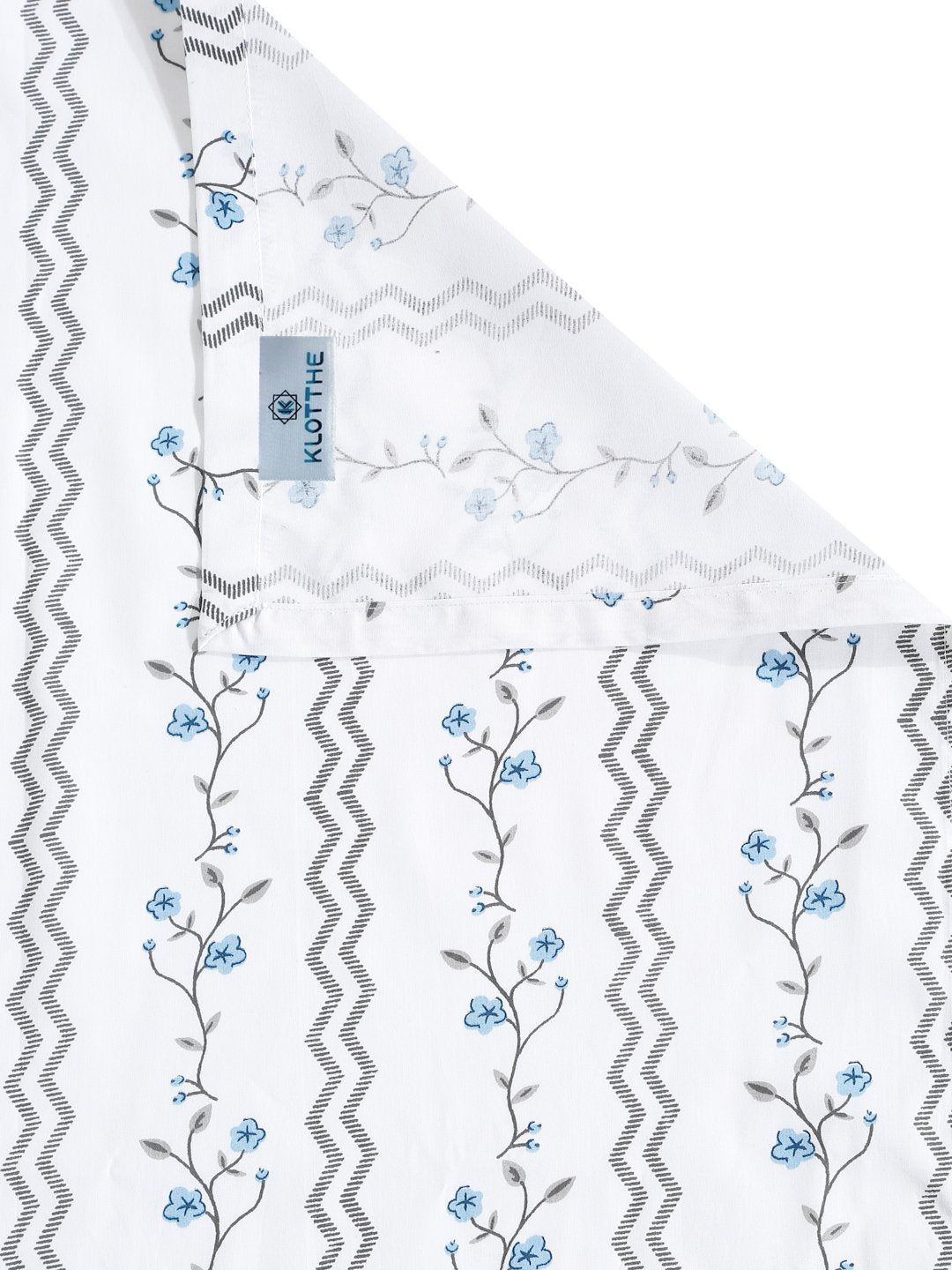 White Floral 400 TC Pure Cotton Super King Double Bedsheet with 2 Pillow Covers