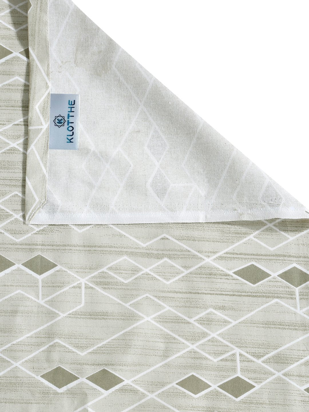 Olive Geometric 400 TC Pure Cotton Super King Double Bedsheet with 2 Pillow Covers